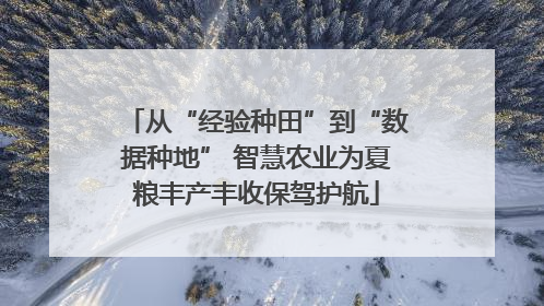 从“经验种田”到“数据种地” 智慧农业为夏粮丰产丰收保驾护航