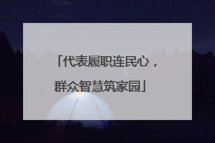 代表履职连民心，群众智慧筑家园
