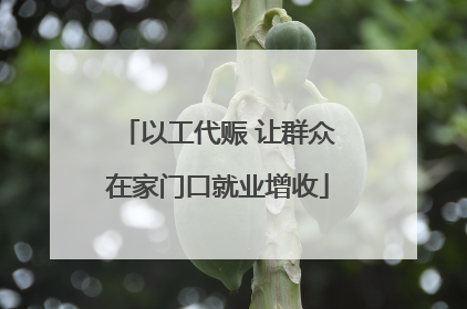 以工代赈 让群众在家门口就业增收