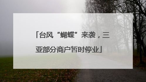台风“蝴蝶”来袭，三亚部分商户暂时停业