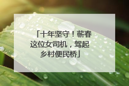 十年坚守！蕲春这位女司机，驾起乡村便民桥