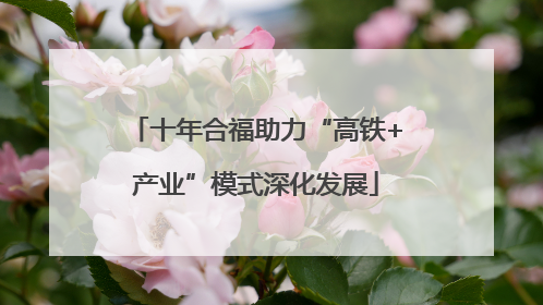 十年合福助力“高铁+产业”模式深化发展