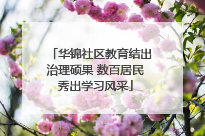 华锦社区教育结出治理硕果 数百居民秀出学习风采
