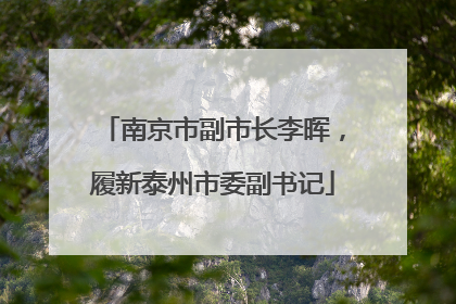 南京市副市长李晖，履新泰州市委副书记