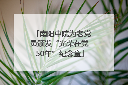 南阳中院为老党员颁发“光荣在党50年”纪念章