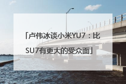 卢伟冰谈小米YU7：比SU7有更大的受众面