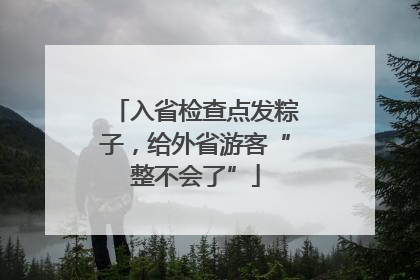 入省检查点发粽子，给外省游客“整不会了”