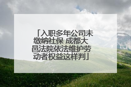 入职多年公司未缴纳社保 成都大邑法院依法维护劳动者权益这样判