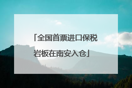 全国首票进口保税岩板在南安入仓