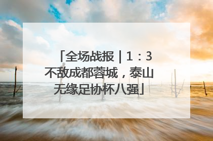 全场战报｜1：3不敌成都蓉城，泰山无缘足协杯八强