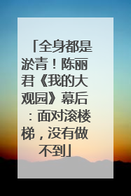 全身都是淤青！陈丽君《我的大观园》幕后：面对滚楼梯，没有做不到
