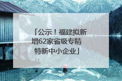 公示！福建拟新增62家省级专精特新中小企业