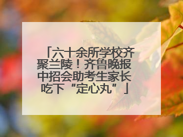 六十余所学校齐聚兰陵！齐鲁晚报中招会助考生家长吃下“定心丸”