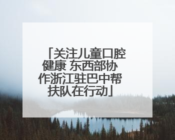 关注儿童口腔健康 东西部协作浙江驻巴中帮扶队在行动