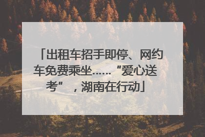 出租车招手即停、网约车免费乘坐……“爱心送考”，湖南在行动