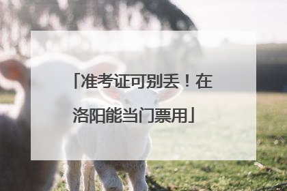 准考证可别丢！在洛阳能当门票用
