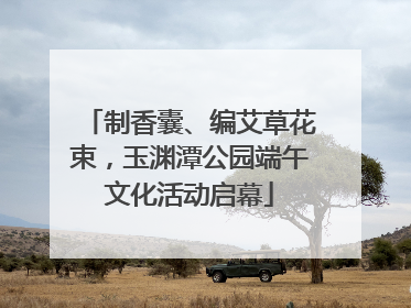 制香囊、编艾草花束，玉渊潭公园端午文化活动启幕