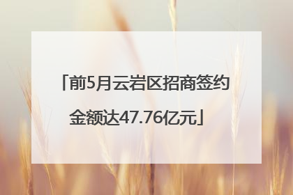 前5月云岩区招商签约金额达47.76亿元