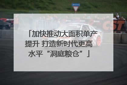 加快推动大面积单产提升 打造新时代更高水平“洞庭粮仓”