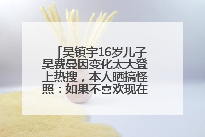 吴镇宇16岁儿子吴费曼因变化太大登上热搜，本人晒搞怪照：如果不喜欢现在的我可以离开