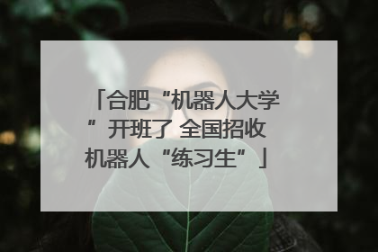 合肥“机器人大学”开班了 全国招收机器人“练习生”