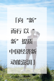 向“新”而行 以“新”提质 中国经济新动能澎湃