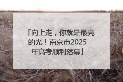向上走，你就是最亮的光！南京市2025年高考顺利落幕