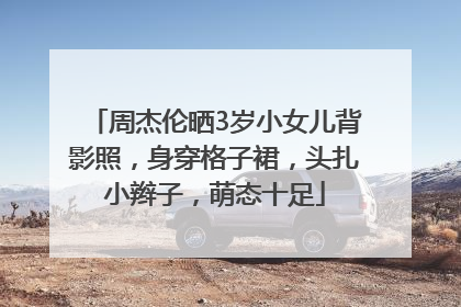 周杰伦晒3岁小女儿背影照，身穿格子裙，头扎小辫子，萌态十足
