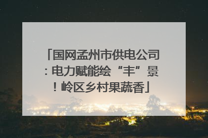 国网孟州市供电公司：电力赋能绘“丰”景！岭区乡村果蔬香