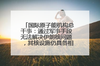 国际原子能机构总干事：通过军事手段无法解决伊朗核问题，其核设施仍具备相关产能，只需要数月就能生产出浓缩铀