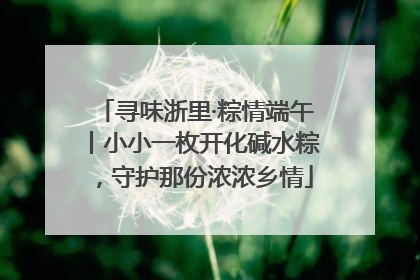 寻味浙里·粽情端午丨小小一枚开化碱水粽，守护那份浓浓乡情