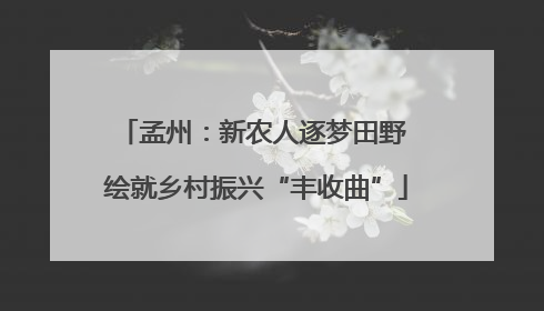 孟州：新农人逐梦田野 绘就乡村振兴“丰收曲”