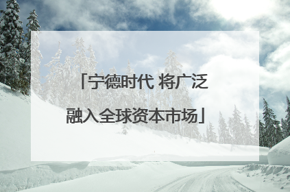 宁德时代 将广泛融入全球资本市场