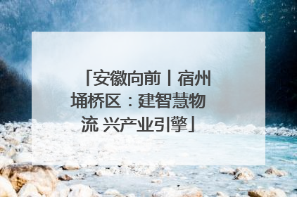 安徽向前丨宿州埇桥区：建智慧物流 兴产业引擎