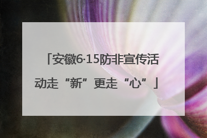 安徽6·15防非宣传活动走“新”更走“心”