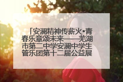 安澜精神传薪火•青春乐章颂未来——芜湖市第二中学安澜中学生管乐团第十二届公益展演圆满举行
