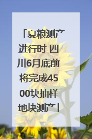 夏粮测产进行时 四川6月底前将完成4500块抽样地块测产