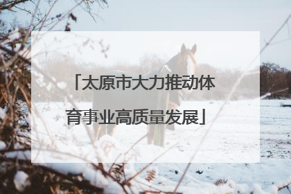太原市大力推动体育事业高质量发展