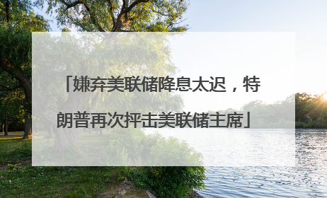 嫌弃美联储降息太迟，特朗普再次抨击美联储主席