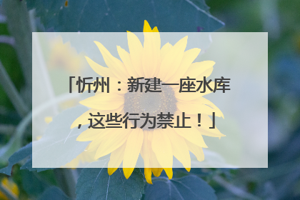 忻州：新建一座水库，这些行为禁止！