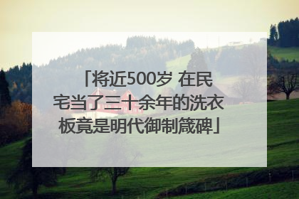 将近500岁 在民宅当了三十余年的洗衣板竟是明代御制箴碑