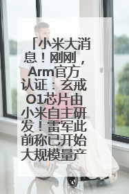 小米大消息！刚刚，Arm官方认证：玄戒O1芯片由小米自主研发！雷军此前称已开始大规模量产
