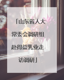 山东省人大常委会调研组赴得益乳业走访调研