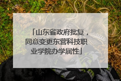 山东省政府批复，同意变更东营科技职业学院办学属性