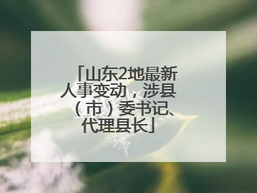 山东2地最新人事变动，涉县（市）委书记、代理县长