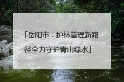 岳阳市：护林管理新路径全力守护青山绿水