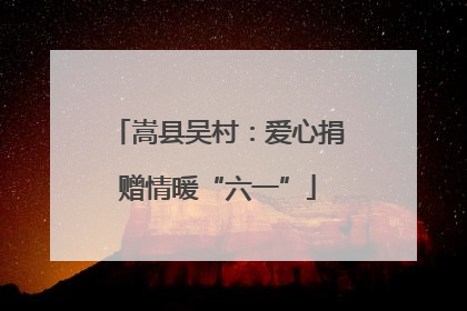 嵩县吴村：爱心捐赠情暖“六一”