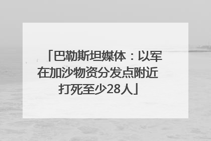巴勒斯坦媒体：以军在加沙物资分发点附近打死至少28人