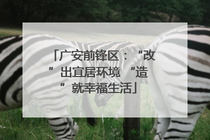 广安前锋区：“改”出宜居环境 “造”就幸福生活