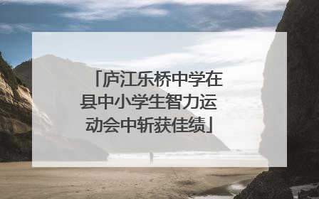 庐江乐桥中学在县中小学生智力运动会中斩获佳绩